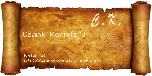 Czank Kornél névjegykártya